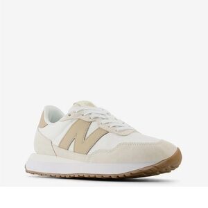 New Balance 237 Women's White and Tan Sneakers
